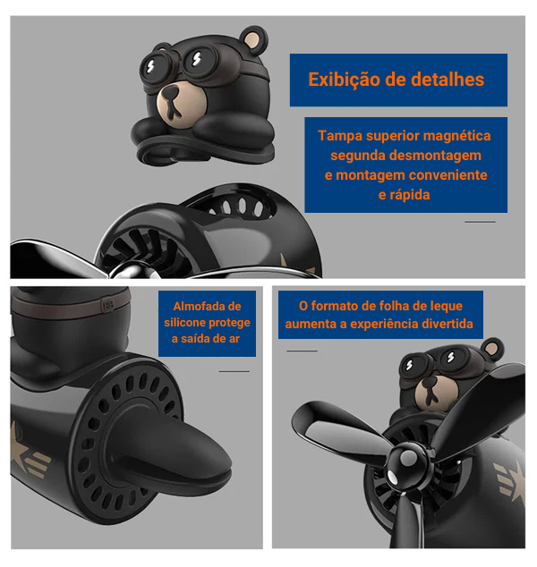 Purificador de Ar para Carro Urso Piloto